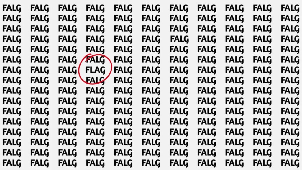 Can You Spot The Word FLAG Among FALGs In Just 5 Seconds